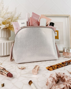 LOUENHIDE Audrey Makeup Case - Metallic Nude COSMETIC BAG - Zabecca Living