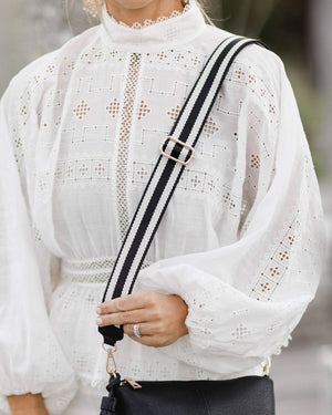 LOUENHIDE Daisy Guitar Strap - Black HANDBAG - Zabecca Living