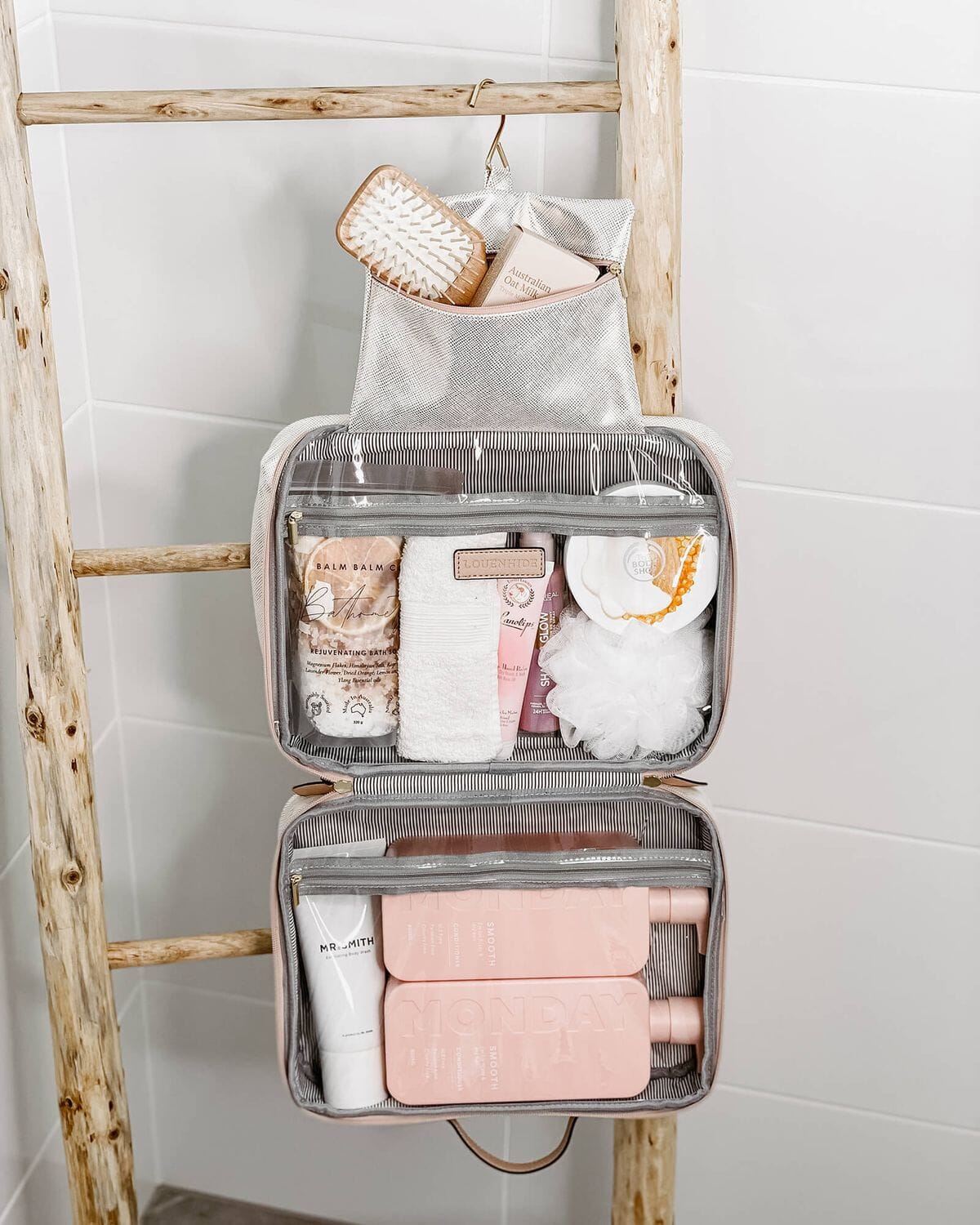 LOUENHIDE Emma Cosmetic Case - Metallic Nude COSMETIC BAG - Zabecca Living