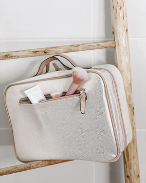 LOUENHIDE Emma Cosmetic Case - Metallic Nude COSMETIC BAG - Zabecca Living