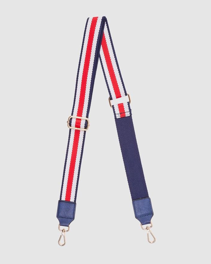 LOUENHIDE Gilly Guitar Strap - Stripe Navy/Raspberry HANDBAG - Zabecca Living