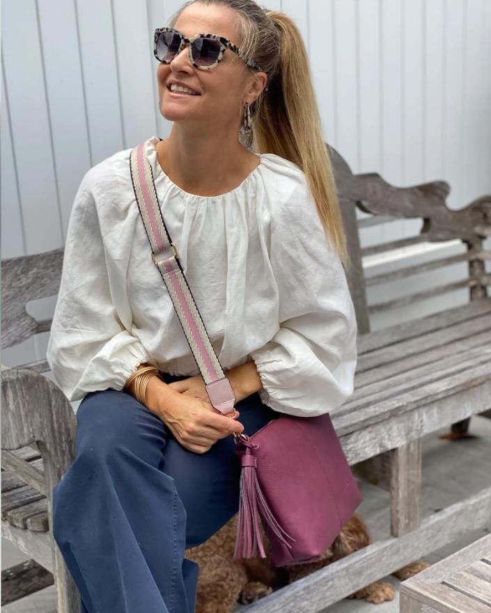 LOUENHIDE Gilly Guitar Strap - Stripe Pink/Black HANDBAG - Zabecca Living