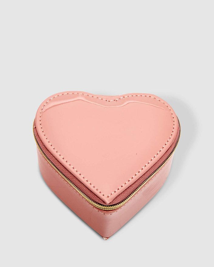 LOUENHIDE Heart Jewellery Box - Patent Nude Jewellery Box - Zabecca Living