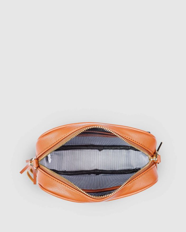 LOUENHIDE Jacinta Metallic Crossbody Bag - Tan HANDBAG - Zabecca Living