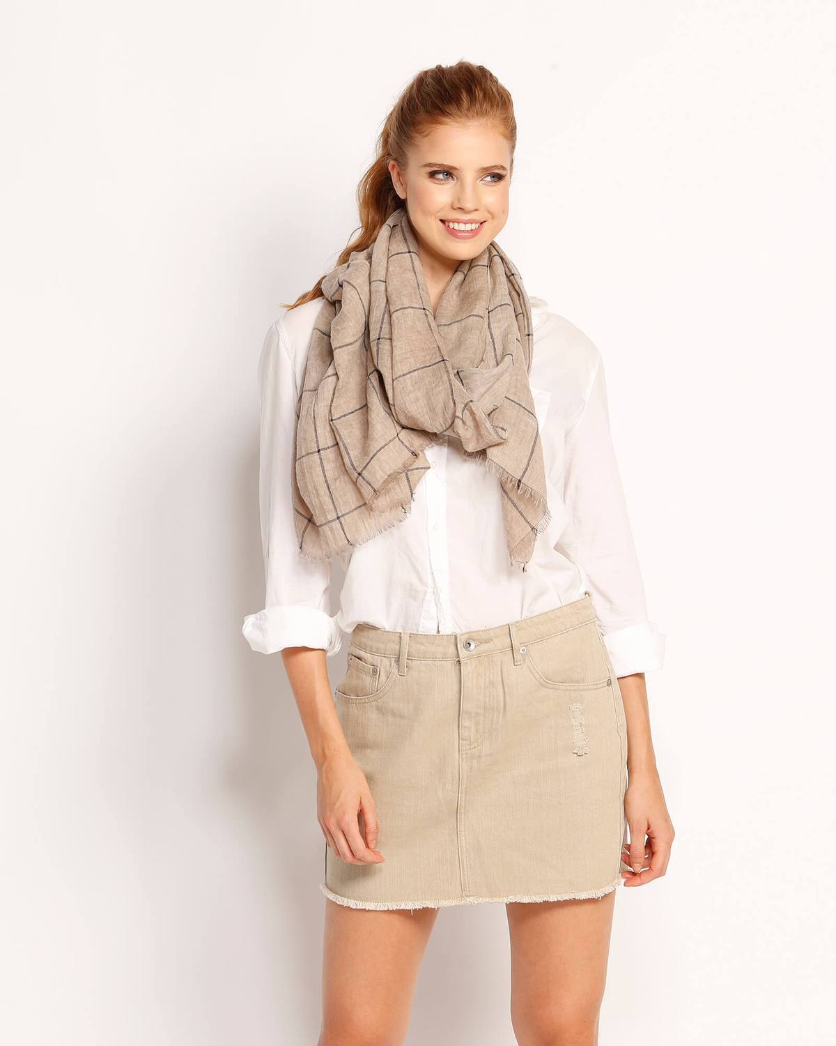 LOUENHIDE Monique Scarf - Beige scarf - Zabecca Living