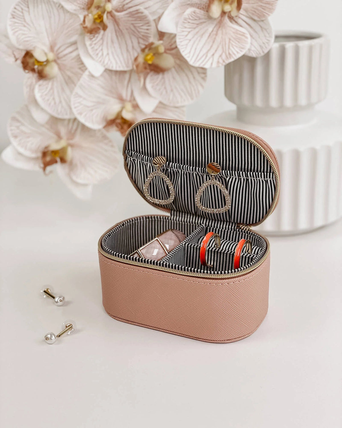 LOUENHIDE Olive Jewellery Box - Nude Jewellery Box - Zabecca Living