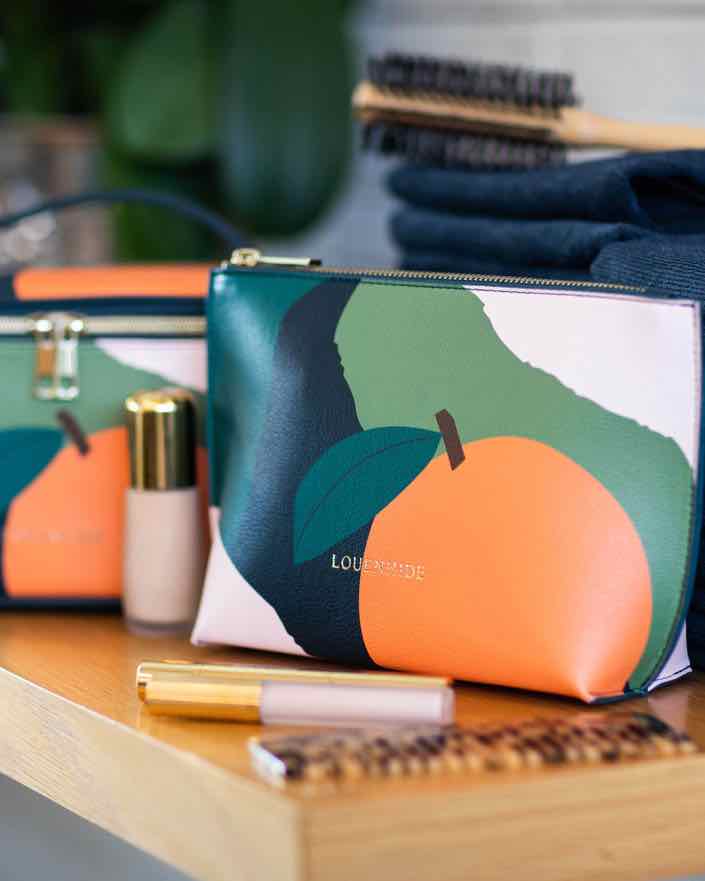 LOUENHIDE Saskia Case - Green, Orange COSMETIC PURSE - Zabecca Living