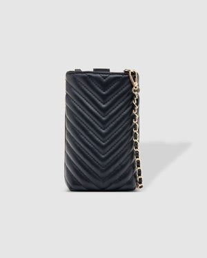 LOUENHIDE Vera Quilted Phone Crossbody Bag - Black HANDBAG - Zabecca Living