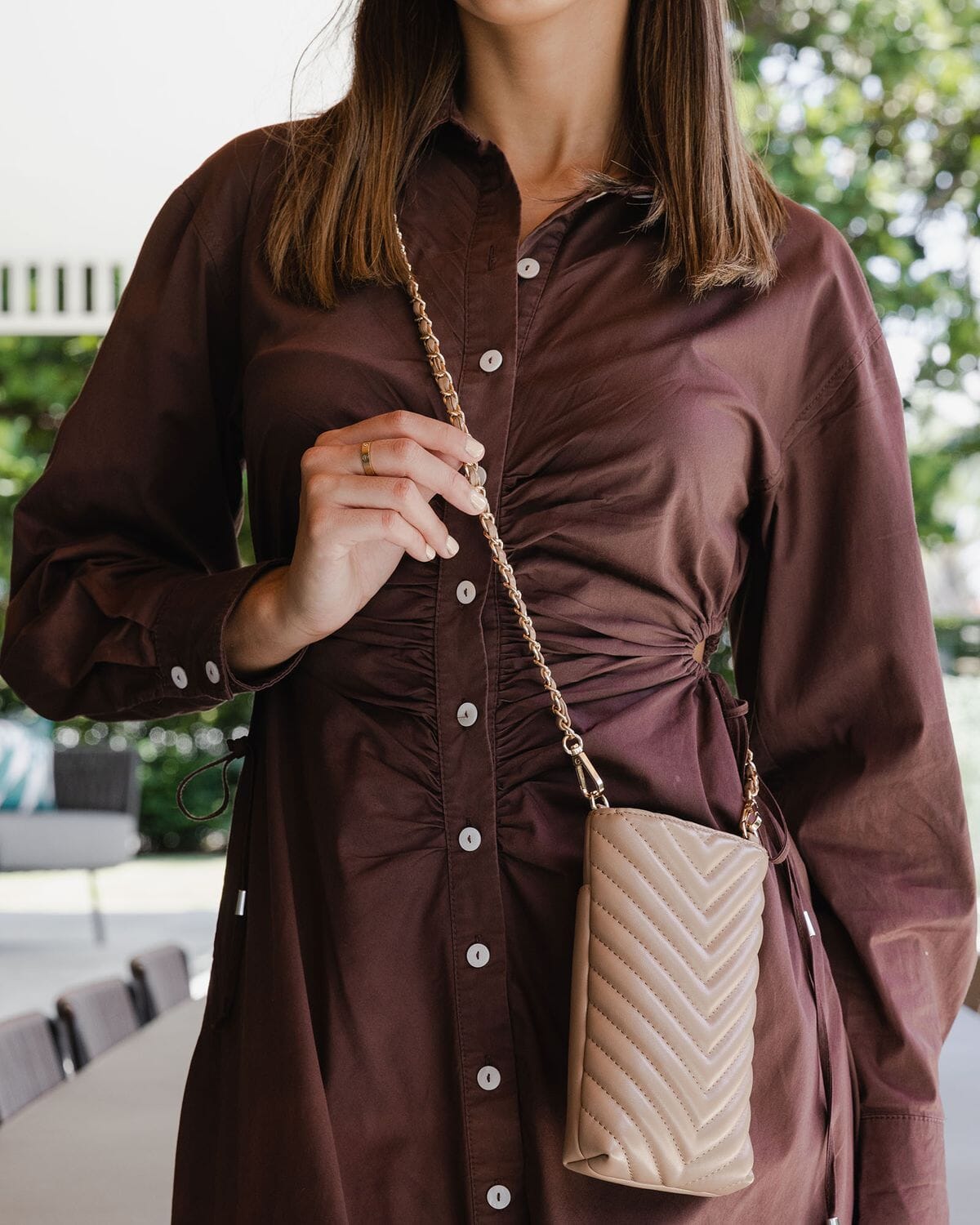 LOUENHIDE Vera Quilted Phone Crossbody Bag - Coffee HANDBAG - Zabecca Living