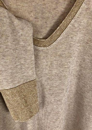 LOVE FROM ITALY Soft Jumper V Neck - Gold Jumpers - Zabecca Living