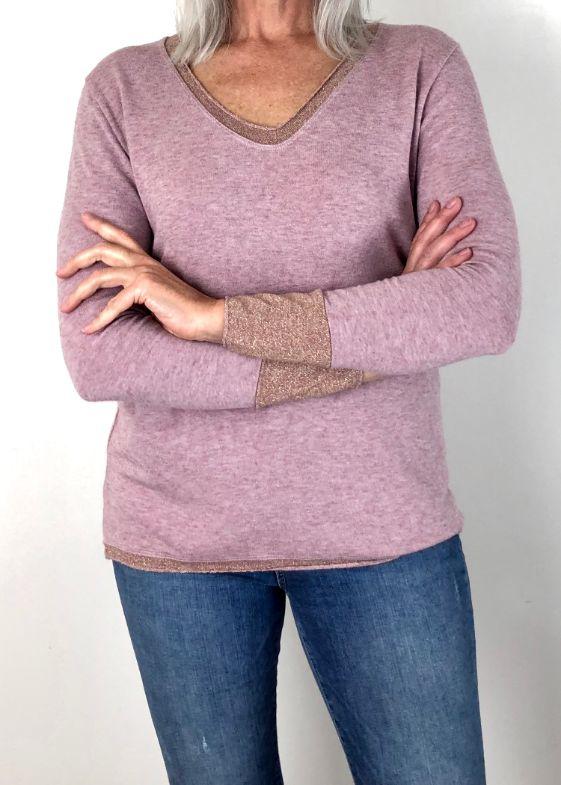 LOVE FROM ITALY Soft Jumper V Neck - Soft Pink Jumpers + Knitwear - Zabecca Living