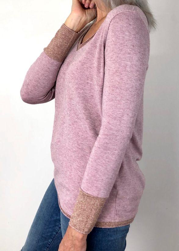 LOVE FROM ITALY Soft Jumper V Neck - Soft Pink Jumpers + Knitwear - Zabecca Living