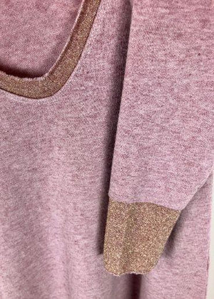 LOVE FROM ITALY Soft Jumper V Neck - Soft Pink Jumpers + Knitwear - Zabecca Living
