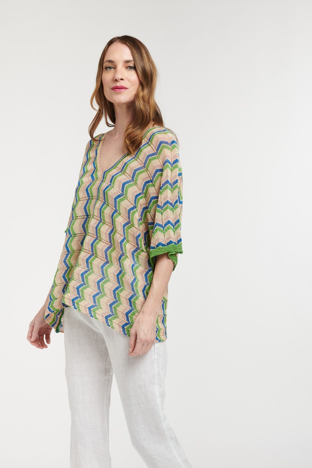 LOVE FROM ITALY Volterra Nights Top - Blue Lime Shirts & Blouses - Zabecca Living