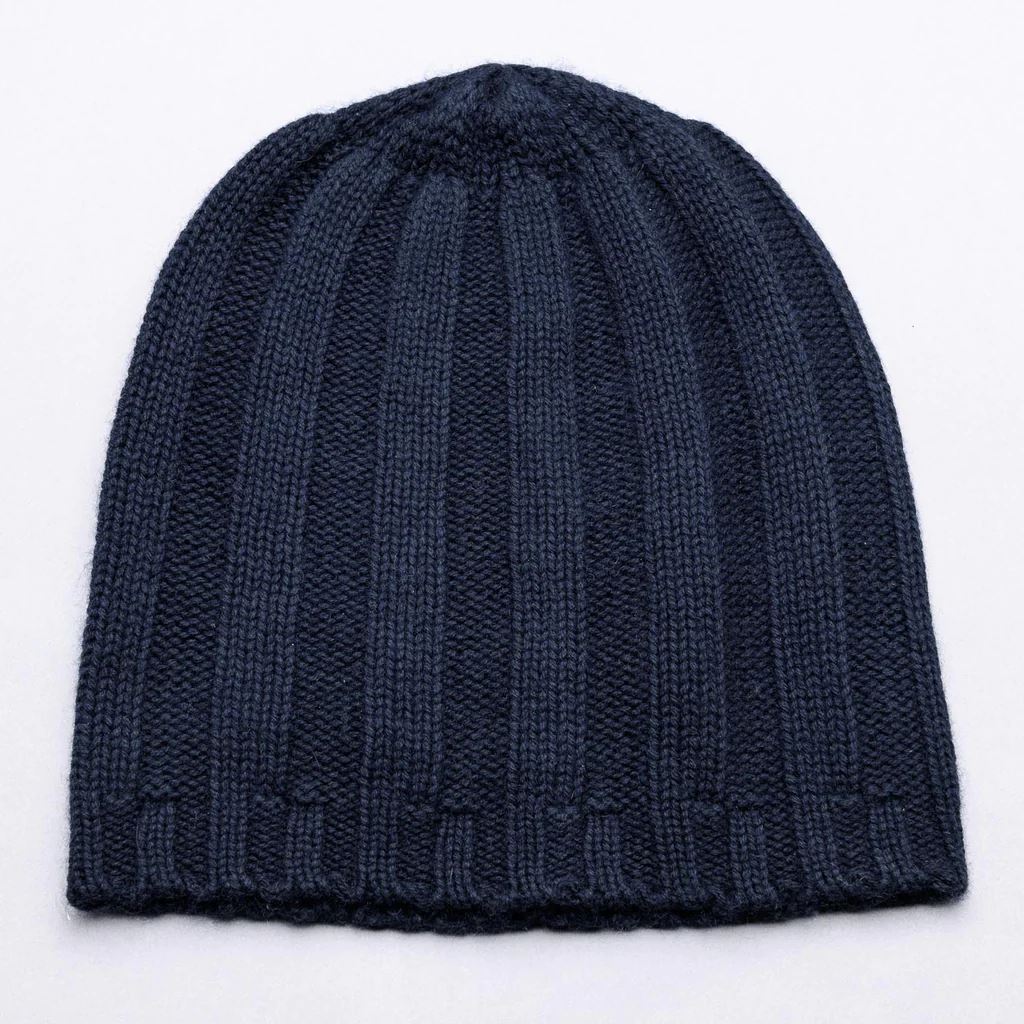 LOVE KATE Hudson Cashmere Jumbo Rib Beanie - French Navy Beanie - Zabecca Living