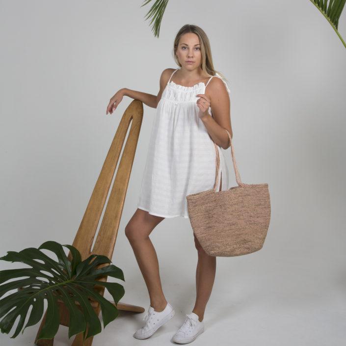 MADE IN MADA Hermione Bag bag NATURAL & LIGHT PINK - Zabecca Living