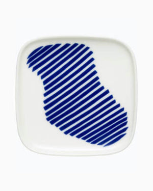 MARIMEKKO Ruudut Plate 2 Pieces - White/Blue Plate - Zabecca Living