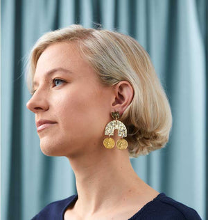 MARTHA JEAN Archway Earrings - Gold/Gold Earrings - Zabecca Living