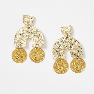 MARTHA JEAN Archway Earrings - Gold/Gold Earrings - Zabecca Living