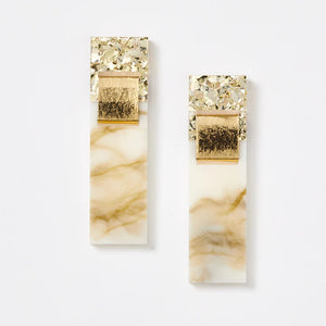 MARTHA JEAN Arya Earrings - Gold/Marble Earrings - Zabecca Living