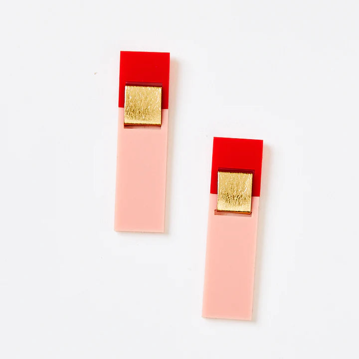 MARTHA JEAN Arya Earrings - Pink/Red Earrings - Zabecca Living