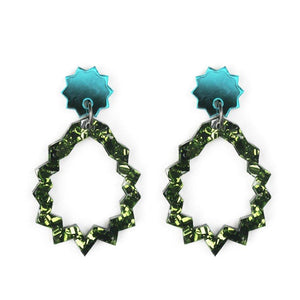 MARTHA JEAN Barn Earrings Earrings GREEN - Zabecca Living