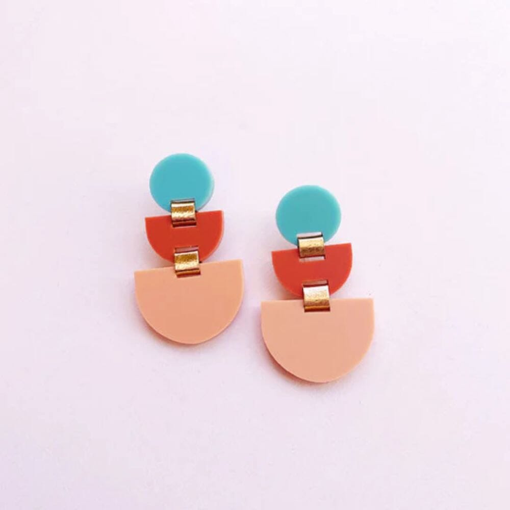 MARTHA JEAN Boat Earrings - Peach/Earth Earrings - Zabecca Living