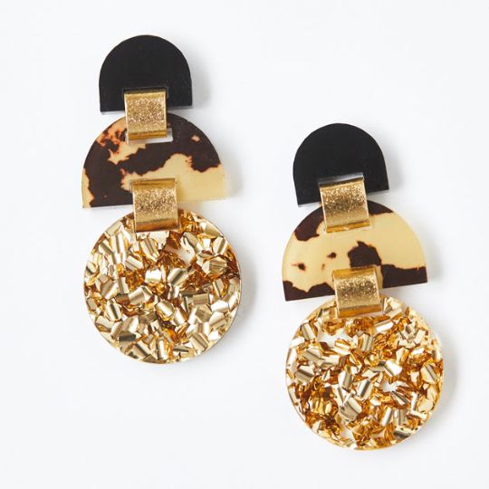 MARTHA JEAN Half Moon Earrings - Gold Dust Earrings - Zabecca Living