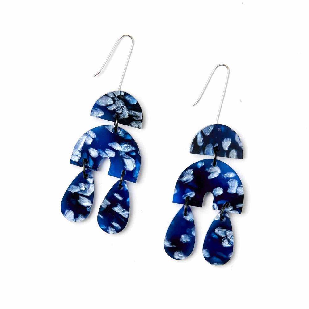 MARTHA JEAN Ivy Earrings - Dark Blue Earrings - Zabecca Living