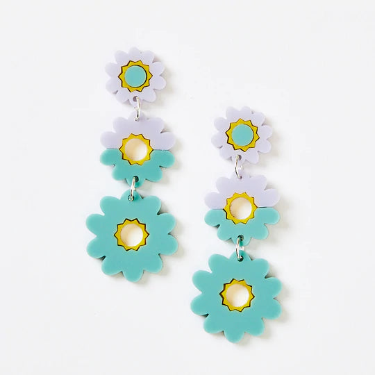 MARTHA JEAN Meadow Earrings - Blue/Seafoam Earrings - Zabecca Living