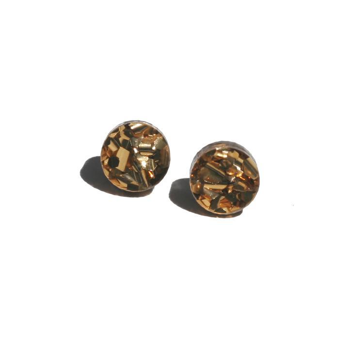 MARTHA JEAN Mini Circle Stud Earrings - Bronze Earrings - Zabecca Living
