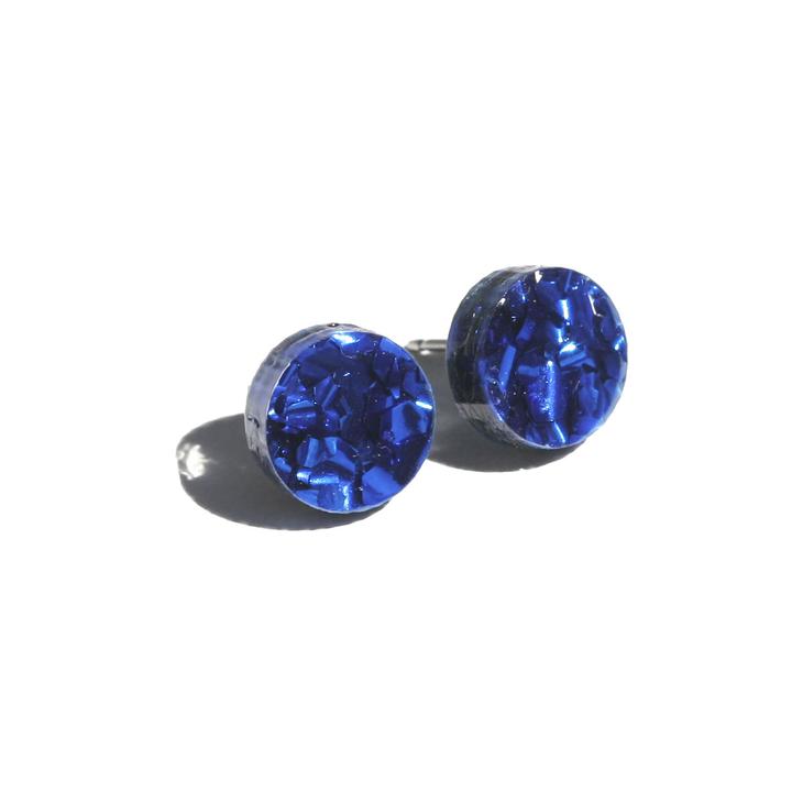 MARTHA JEAN Mini Circle Stud Earrings - Navy Earrings - Zabecca Living