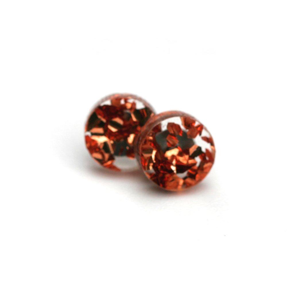 MARTHA JEAN Mini Circle Stud Earrings - Rose Copper Earrings - Zabecca Living