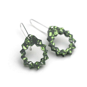 MARTHA JEAN Zap Drop Earrings - Green Earrings - Zabecca Living