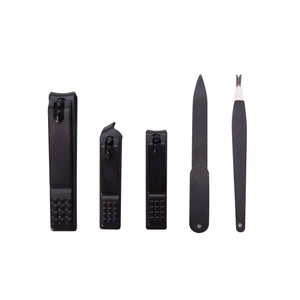 MAVERICK 5 PC Manicure Set - Black Mens Grooming - Zabecca Living