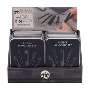 MAVERICK 5 PC Manicure Set - Black Mens Grooming - Zabecca Living