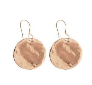 MISUZI Hammered Disc Earrings - Large Earrings ROSE GOLD - Zabecca Living