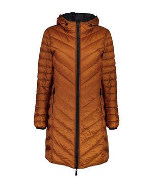 MOKE Arnie Reversible Down Coat - Wetlook Black Tobacco Jackets + Coats - Zabecca Living