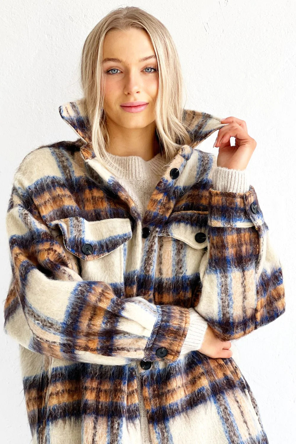 MOSK MELBOURNE Blake Jacket - Clay and Cobalt Blue Jackets + Coats - Zabecca Living
