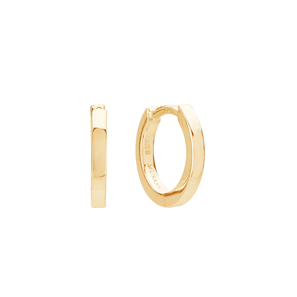 MURKANI 11mm Plain Huggies - 18KT Yellow Gold Plate Earrings - Zabecca Living