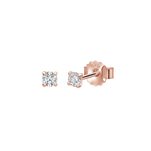 MURKANI 3mm Studs White Topaz - Rose Gold Earrings - Zabecca Living