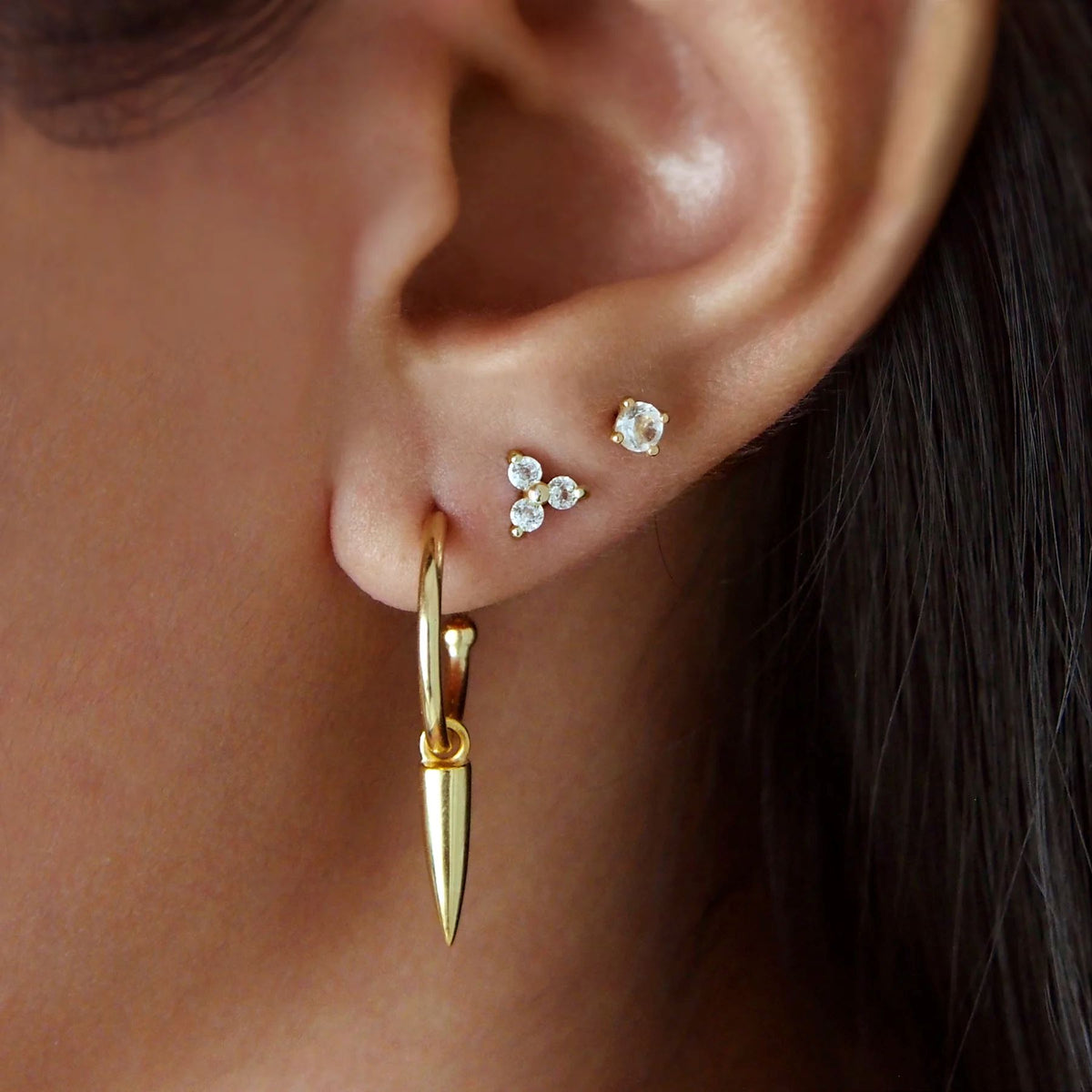 MURKANI Dagger Hoops - 18KT Gold Plate Earrings - Zabecca Living