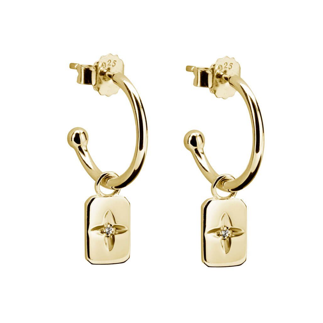 MURKANI Desert Flower Hoop Earring -18KT Yellow Gold Plate Earrings - Zabecca Living