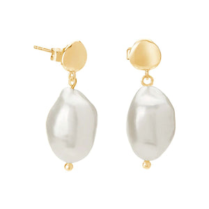 MURKANI Halcyon Small Pearl Earrings - 18KT Gold Plate Earrings - Zabecca Living