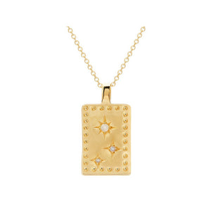 MURKANI Rectangle Necklace - 18KT Yellow Gold Necklace - Zabecca Living