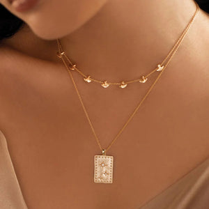 MURKANI Rectangle Necklace - 18kt Yellow Gold Plate Necklace - Zabecca Living