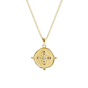 MURKANI Sahara Medallion Necklace - 18KT Gold Plate Necklace - Zabecca Living