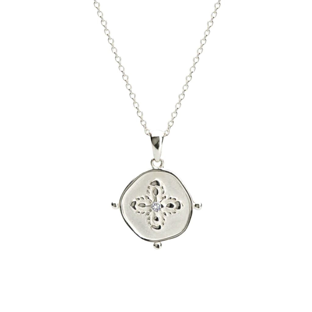 MURKANI Sahara Medallion Necklace - Sterling Silver Necklace - Zabecca Living