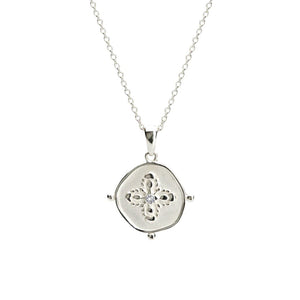MURKANI Sahara Medallion Necklace - Sterling Silver Necklace - Zabecca Living