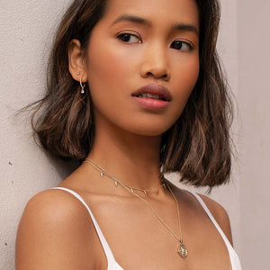 MURKANI Tear Drop Hoops White Topaz - 18KT Gold Plate Earrings - Zabecca Living